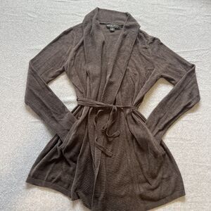 Barefoot Dreams Cozychic Ultra Lite Long Knit Cardigan Small Brown Cozy Comfort